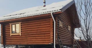 Баня из оцилиндрованного бревна под ключ в юбилейном - от 134056 рублей