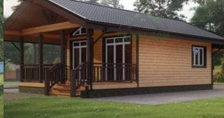 Проект одноэтажного дома из бруса с террасой - Строительство в юбилейном от Строй-Юбл от 134056 руб.